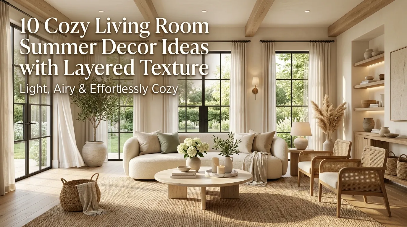 10 Cozy Living Room Summer Decor Ideas with Layered Texture